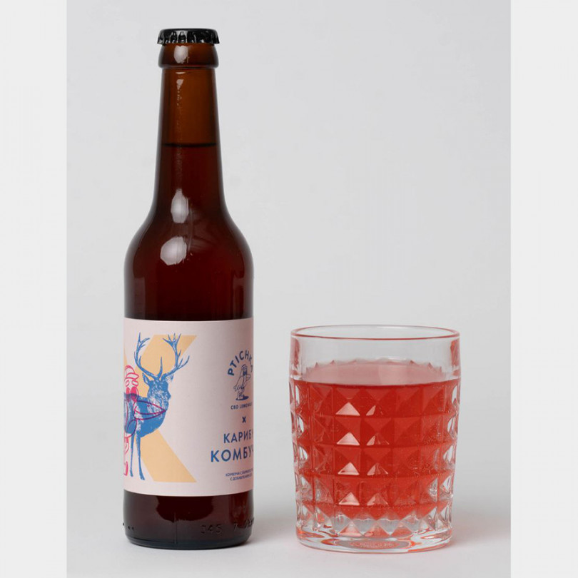 Напиток Комбуча "Жимолость-CBD" Карибу Комбуча